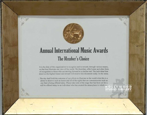 11X14 ANNUAL  INT.MUSIC AWARD/FRMD