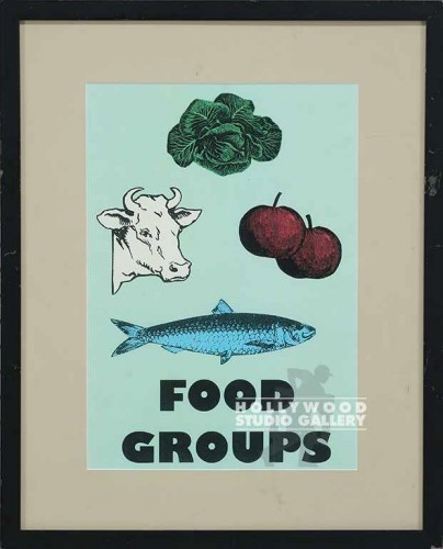 21X17 "FOOD GROUPS" BLK FRM