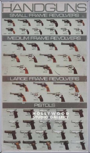 32X27 FRAMED HANDGUNS POSTER