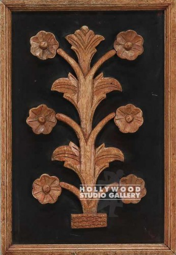 12X17 FRAMED WOODEN PLANT SCUPLTURE