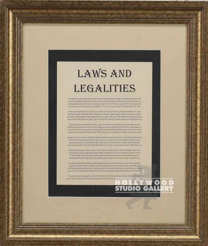 22X19GLD WOOD FRM/LAWS & LEGALITIES