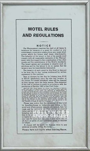 8X13 MOTEL RULES SILVER FRAME