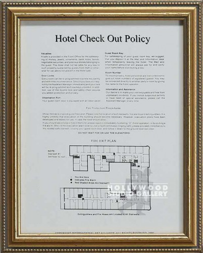 10X12CHECK OUT POLICY GOLD WOOD FRA