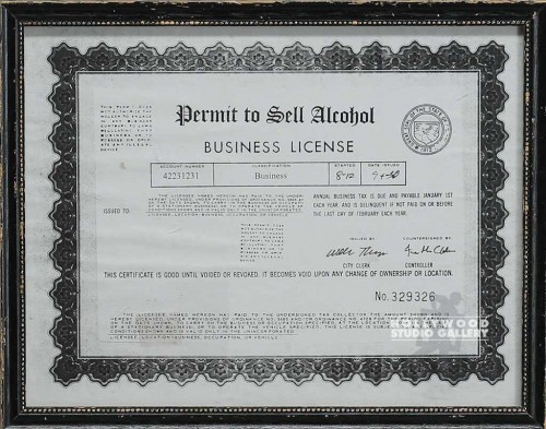 9X12PERMIT TO SELL ALCOHOL CERTIF..