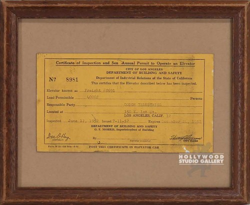 11X9 PERIOD/ELEVATOR PERMIT