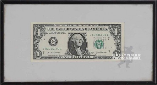 6X10 FRAMED DOLLAR BILL/METAL FRAME