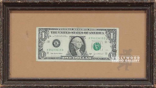 7X12 DOLLAR BILL BROWN FRAME
