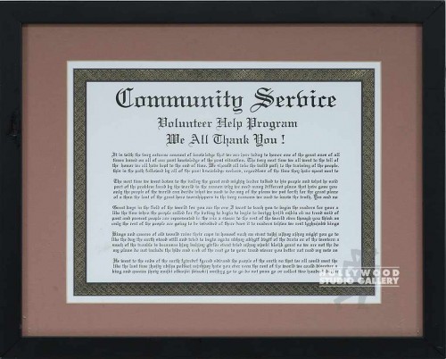 12X15 COMMUNITY SERVICE CERTIF