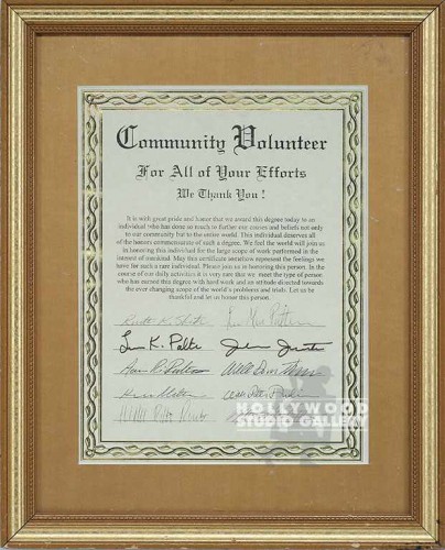 12X15 COMMUNITY VOLUNTEER CERTIF