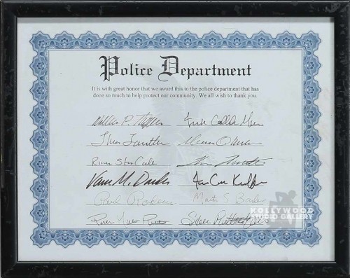 9X12 POLICE DEPT./MULTIPLE SIG/CERT