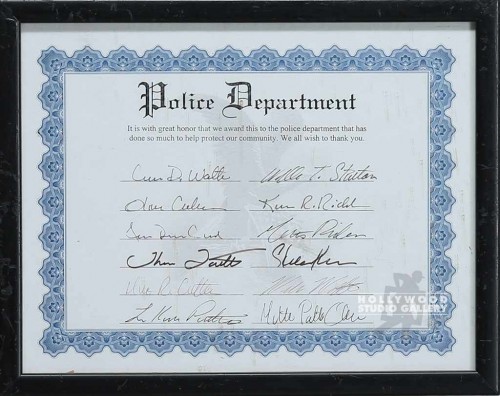 9X12 POLICE DEPT./MULTIPLE SIG/CERT