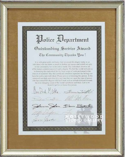 12X15POLICE DEPARTMENT CERTIF
