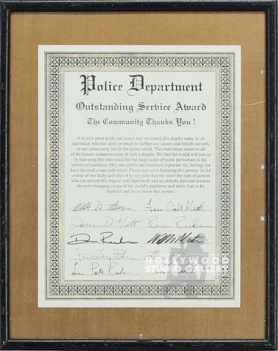 12X15 POLICE DEPARTMENT CERTIF