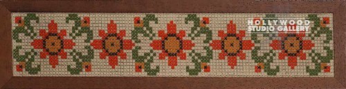 11X42 CROSSTITCH 5 FLOWERS-ORNG-GRN