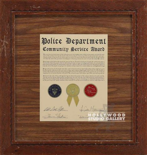 18X20 POLICE DEPARTMENT AWARD