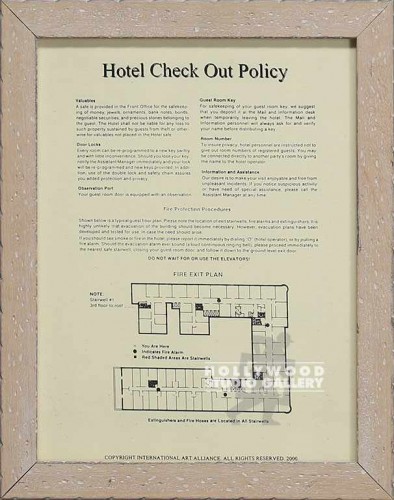 13X10 HOTEL CHECK OUT SIGN/ WHTWASH