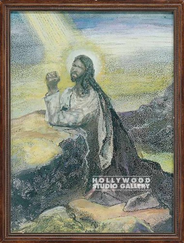 26X26 ETHNIC JESUS KNEELING/PRAYING