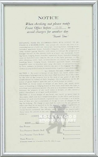 7X10 HOTEL CHECK OUT NOTICE