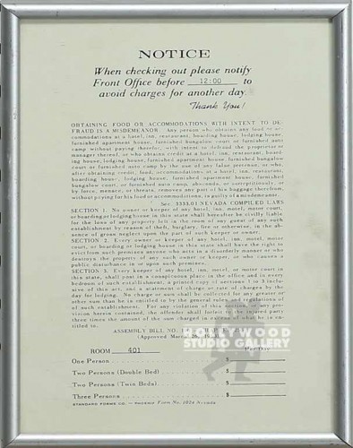7X10 HOTEL CHECK OUT NOTICE