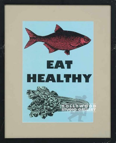 21X17 "EAT HLALTHY" BLK FRM