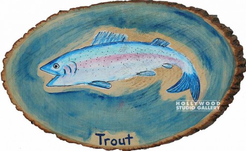 11x17 TROUT PAINTING ON WOOD/PLAQUE