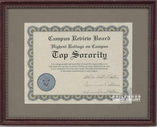 12X15 TOP SORORITY/CERTIFICATE/FRMD