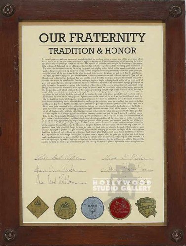 19X14 OUR FRAT/CERTIF/FRAMED