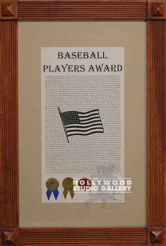 32X22BRWN WD FRM BASEBALL AWD FLAG