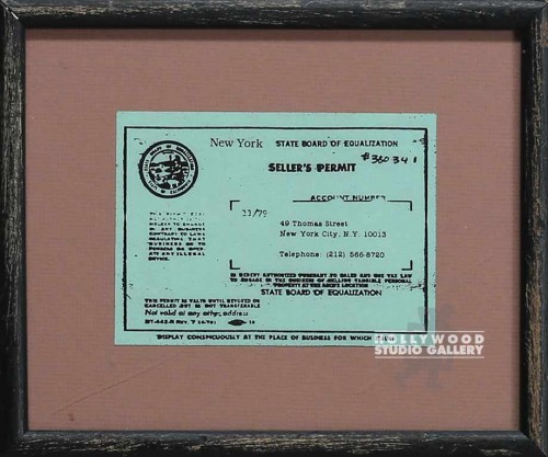 8X9 N.Y.C. SELLER`S PERMIT/BLCK FRM