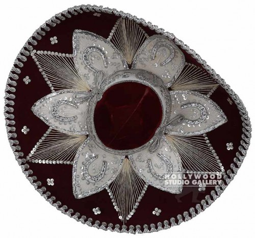 19x24 BURGANDY/WHITE SOMBRERO