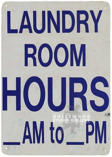14X10 LAUNDRY ROOM HOURS SIGN