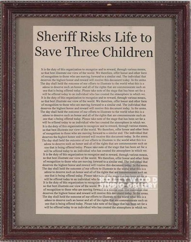12X9 SHERIFF RISK LIFE TO SAVE 3