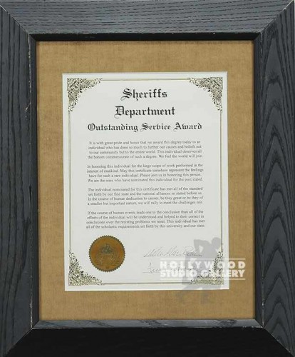 17X14 SHERIFFS DEPT/AWARD/BLK FRM/J