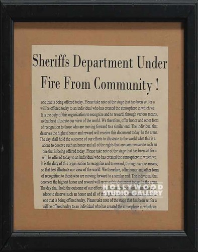 9X11 SHERIFFSUNDER FIRE FROM/ JJ /