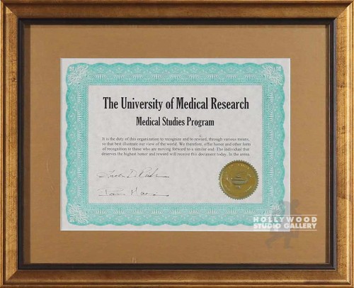 12X15 UNIV. MED. RESEARCH CERT. GLD