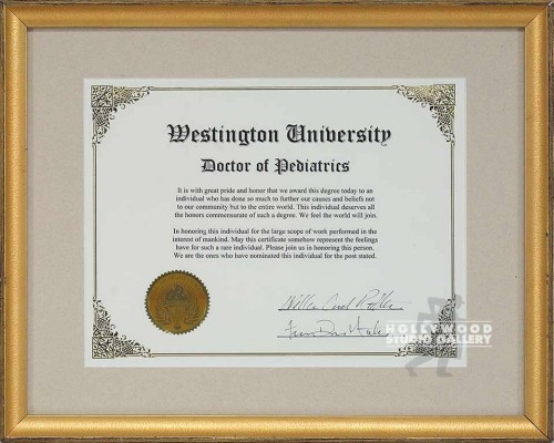 12X15 WESTINGTON CERTIFICATE/GLD FM
