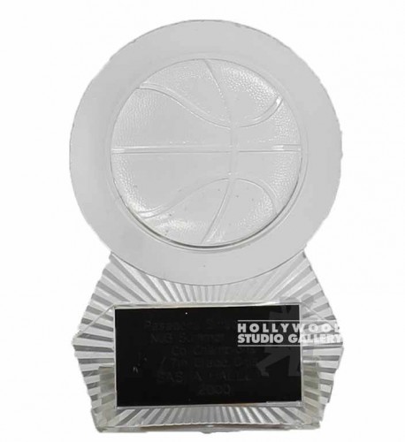 6" CLEAR PLASTIC BASKETBALL TROPHY