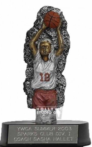 6" BASKETBALL TROPHY/PEWTER STONE