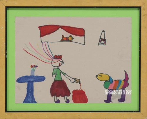 12X15 FEEDING DOG BY SUNNY