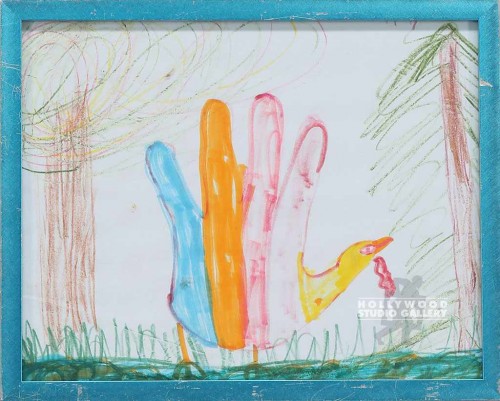 8X10 BLUE FRAME PEACOCK HAND/SUNNY
