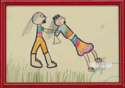 5X7 RED FRAME WOMAN FAINTING BY SUN