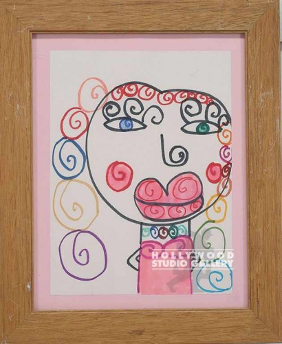 17X14 PINK LIP GIRL BY SUNNY
