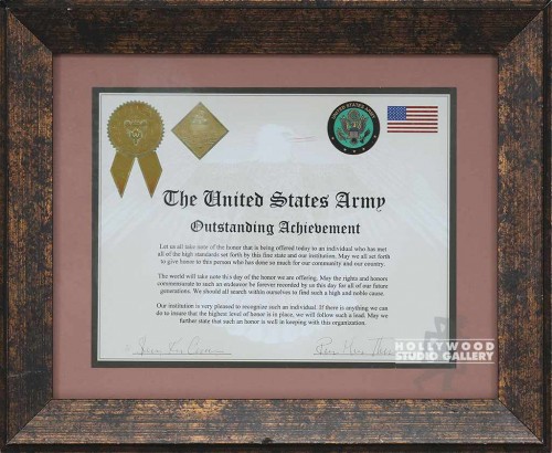 13X17 JJ/ ARMY CERTIFICATE/