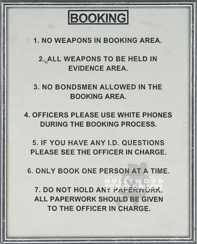 10X8 SILVER FRAMED/"BOOKING"/SIGN