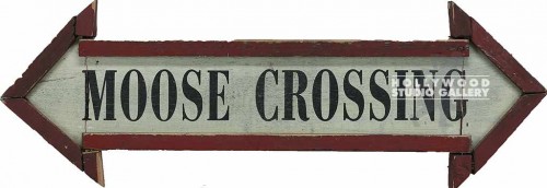 6x24 Arrow Shape/Wood/Moose Crossin