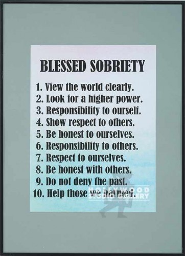 22X16 "BLESSED SOBRIETY" BLK MTL FM