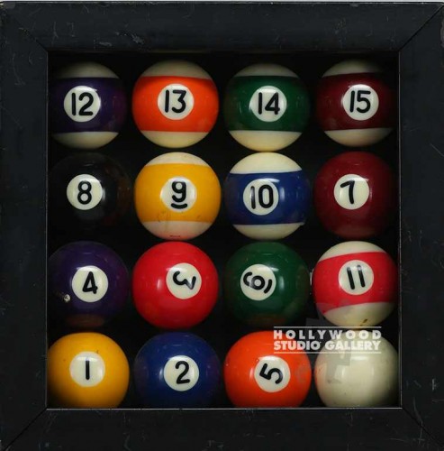 7X7 POOL TABLE BALLS FRAMED/BLK FRM