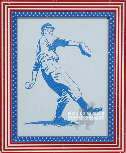 13x11 Blue Baseball Etch/RWB Frm JJ
