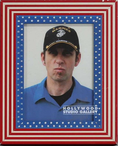10X8 SWF/FLAG/ GUY W/ MARINES HAT