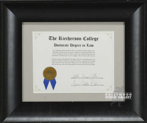 16X19 "RIECHERSON COLLEGE" CERTF